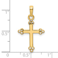 14K w/Rhodium D/C Cross Pendant-K9799