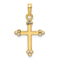 14K w/Rhodium D/C Cross Pendant-K9799