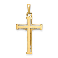 14K w/Rhodium D/C Crucifix Pendant-K9800