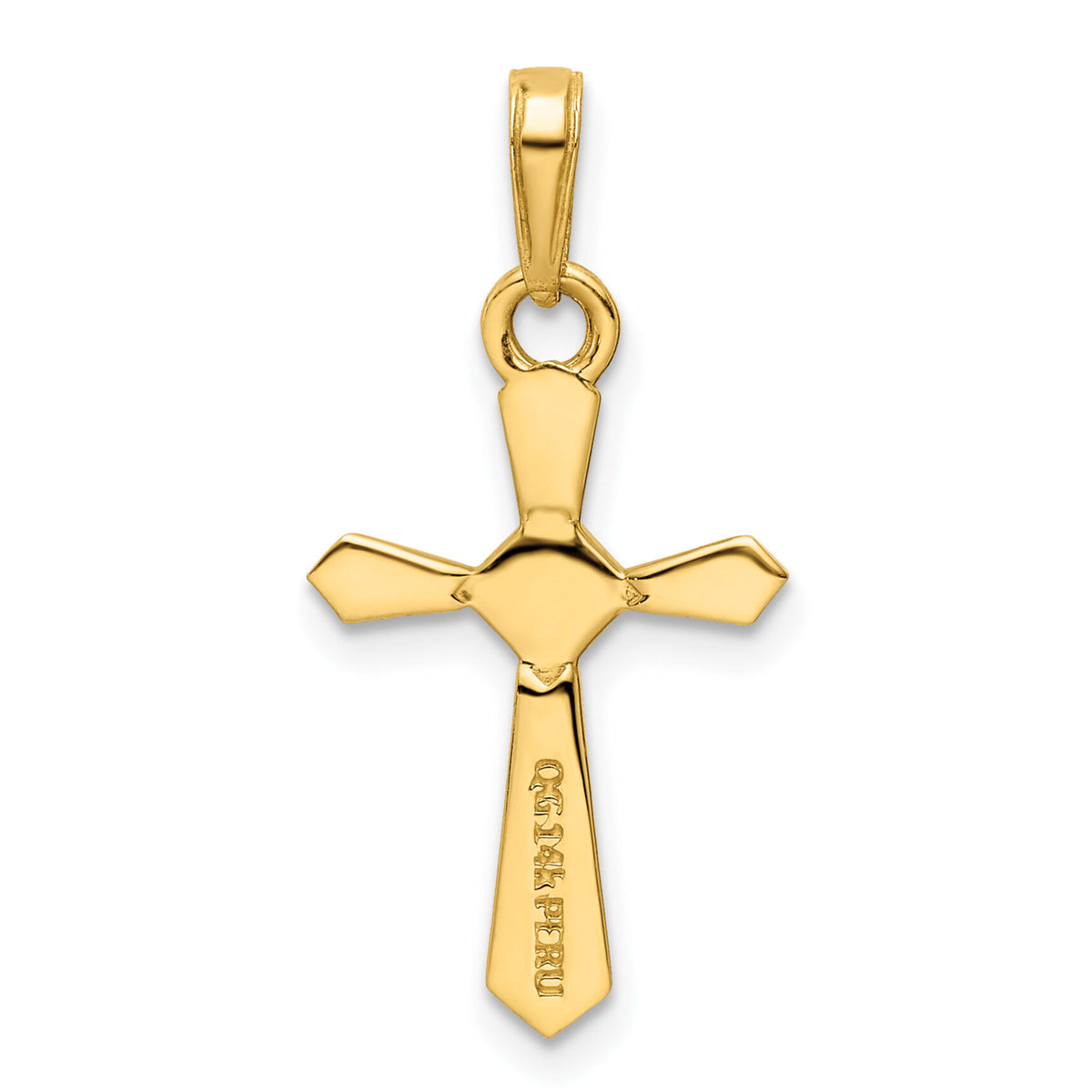14K w/Rhodium D/C Cross Pendant-K9801