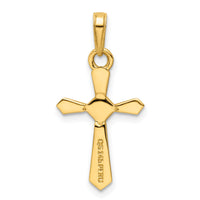 14K w/Rhodium D/C Cross Pendant-K9801