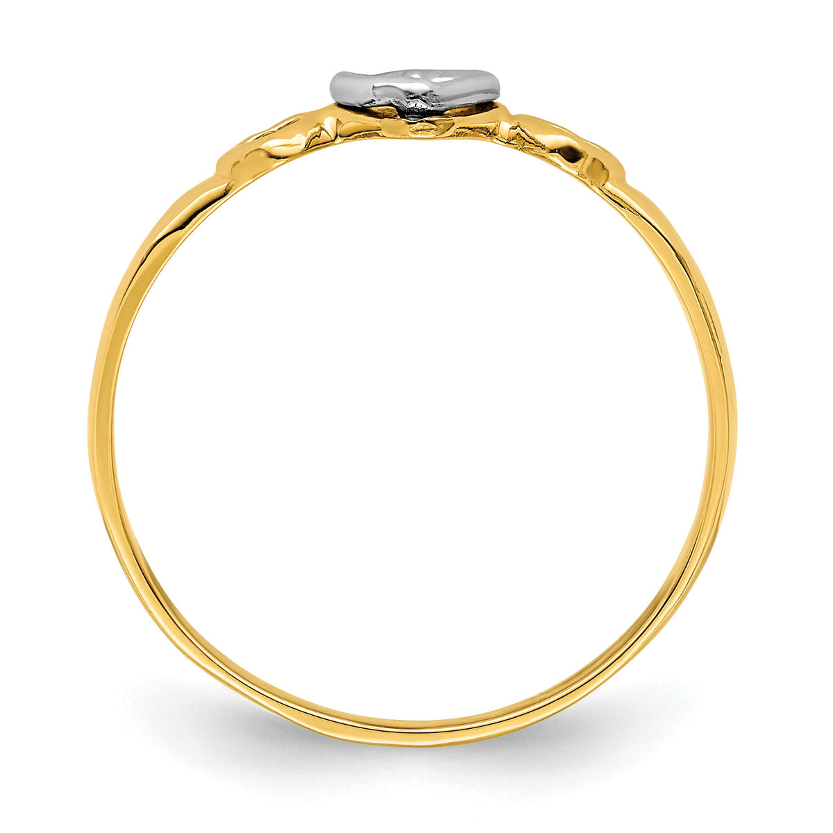 14k Two-tone Gold Hearts Ring-K9804