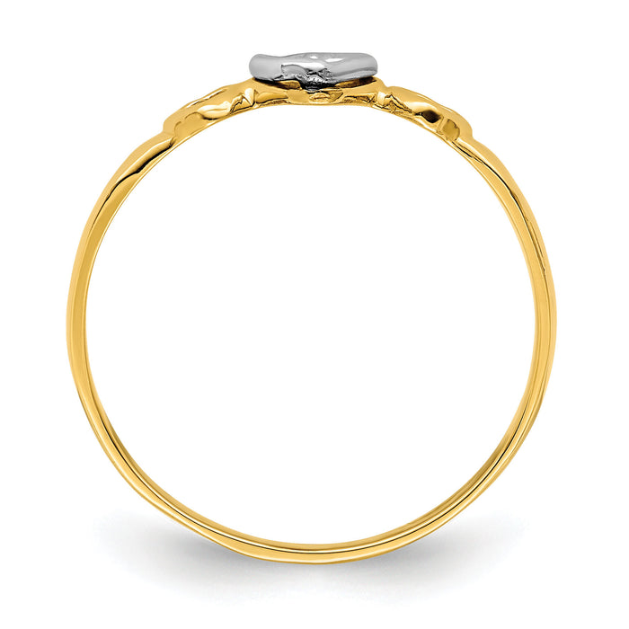14k Two-tone Gold Hearts Ring-K9804