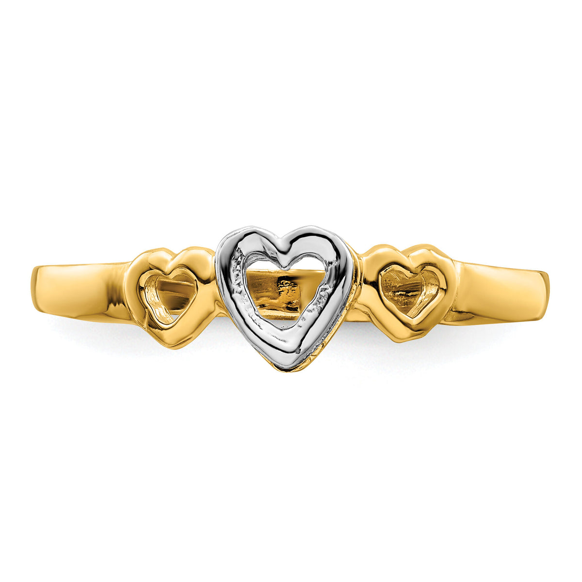 14k Two-tone Gold Hearts Ring-K9804