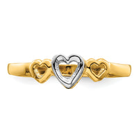 14k Two-tone Gold Hearts Ring-K9804