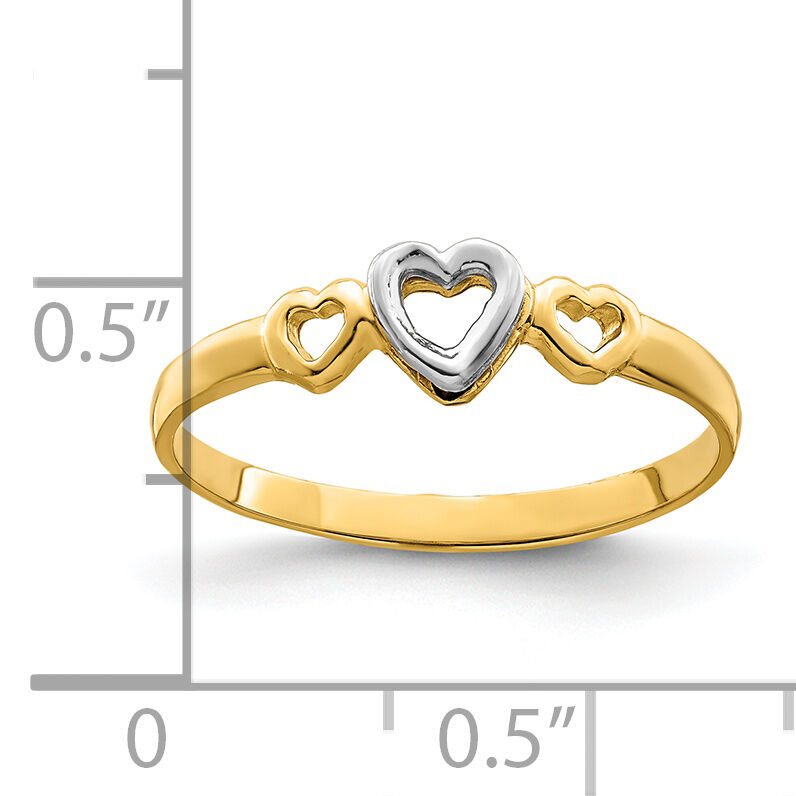 14k Two-tone Gold Hearts Ring-K9804