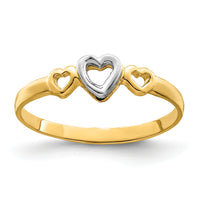 14k Two-tone Gold Hearts Ring-K9804