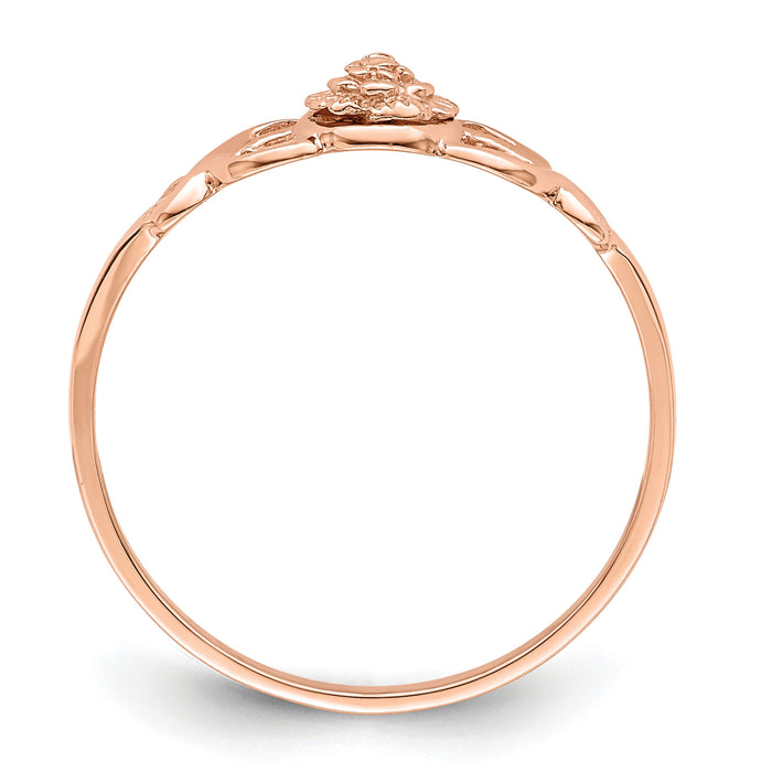 14k Rose Gold Polished Flower Ring-K9807