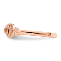 14k Rose Gold Polished Flower Ring-K9807