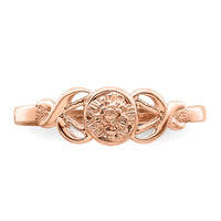 14k Rose Gold Polished Flower Ring-K9807