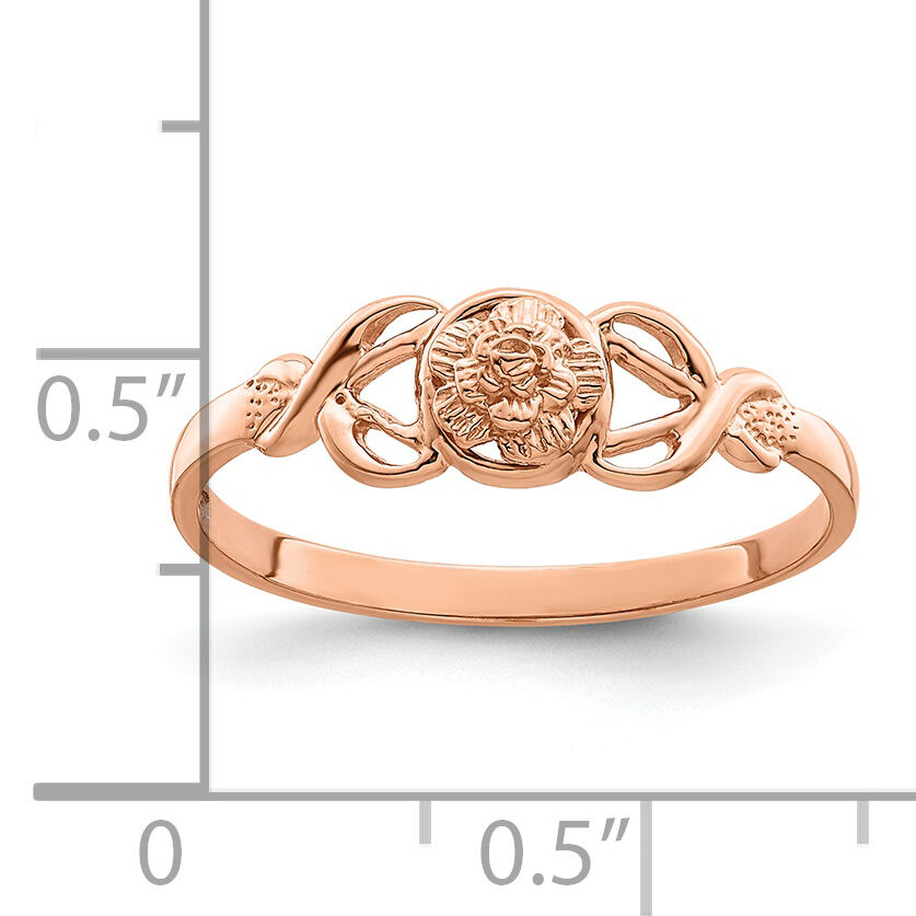 14k Rose Gold Polished Flower Ring-K9807