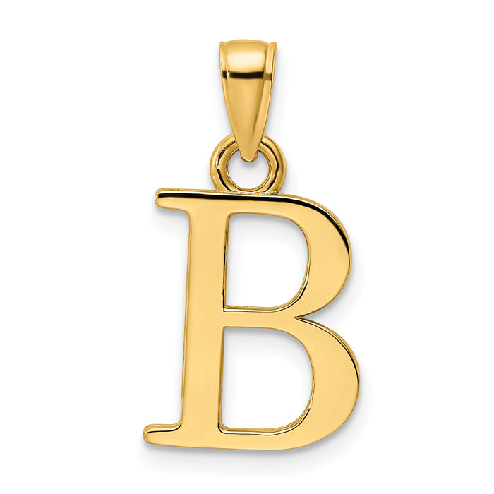 14K Letter B Initial Pendant-K9810B