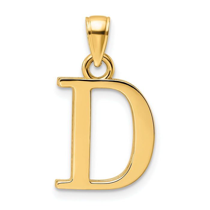 14K Letter D Initial Pendant-K9810D