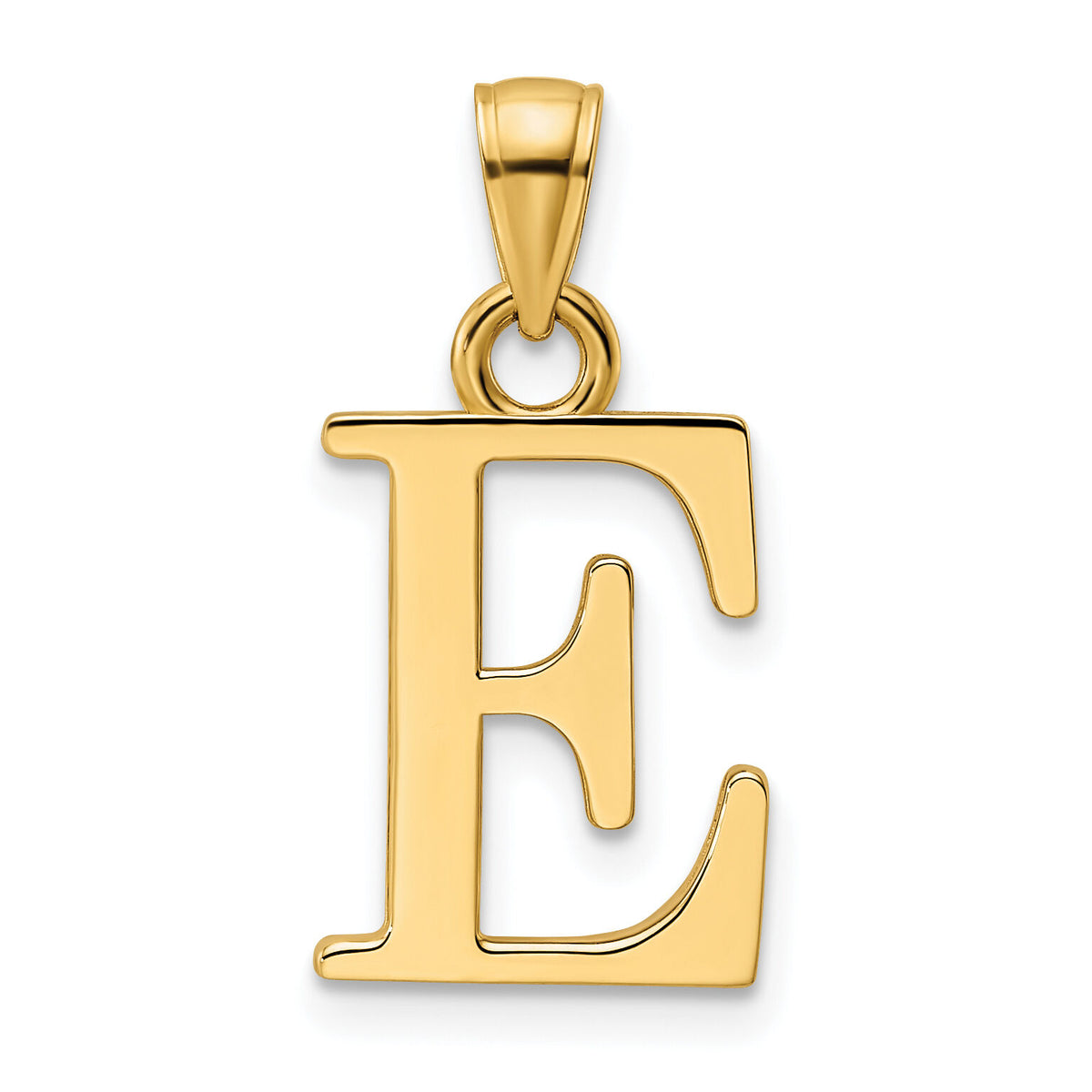 14K Polished Letter E Pendant-K9810E