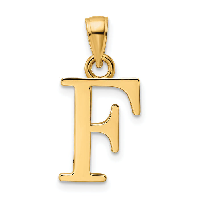14K Polished Letter F Pendant-K9810F
