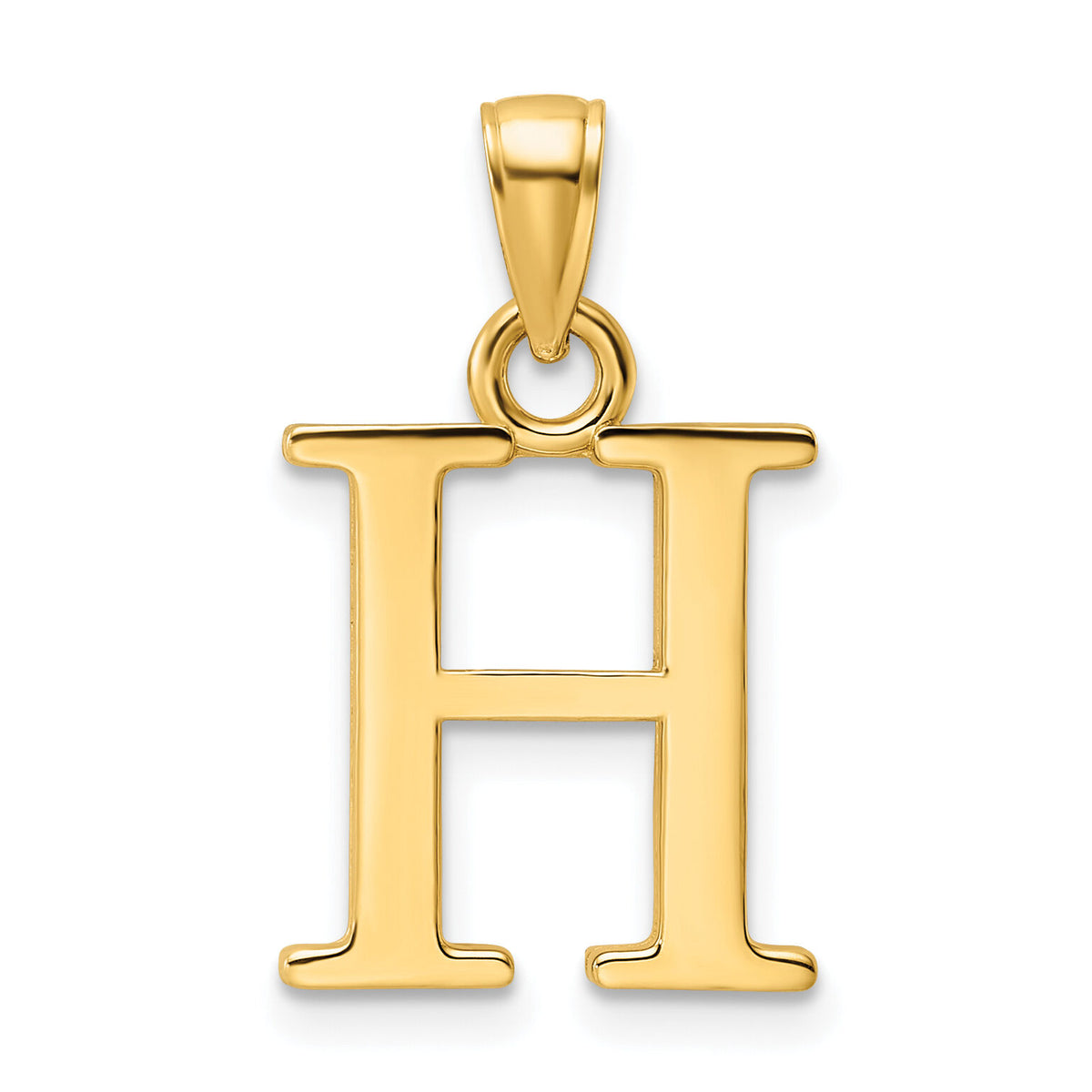 14K Polished Letter H Pendant-K9810H