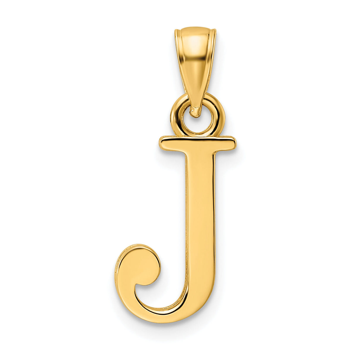 14K Polished Letter J Pendant-K9810J