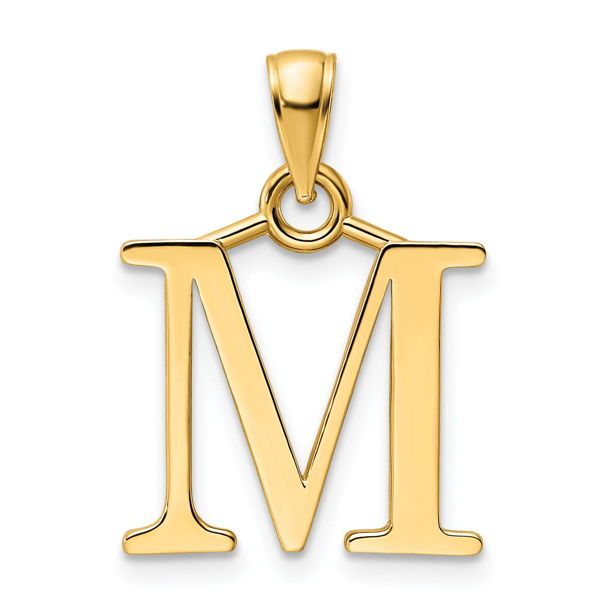 14K Polished Letter M Pendant-K9810M