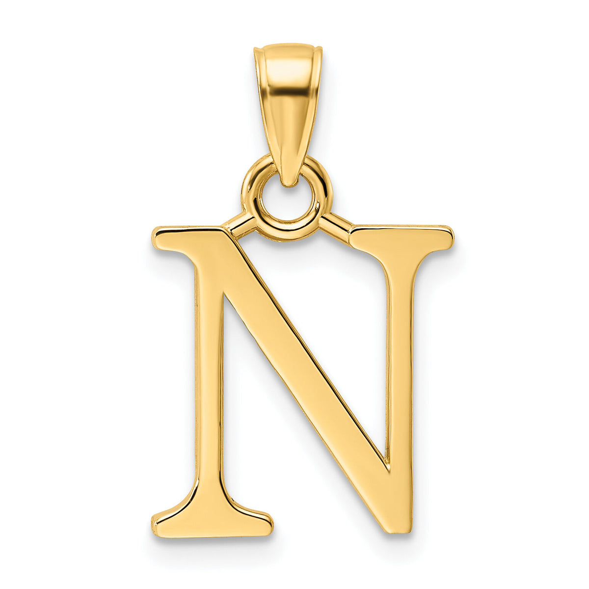 14K Polished Letter N Pendant-K9810N