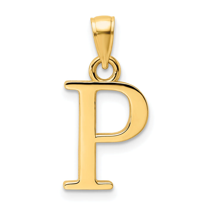 14K Polished Letter P Pendant-K9810P