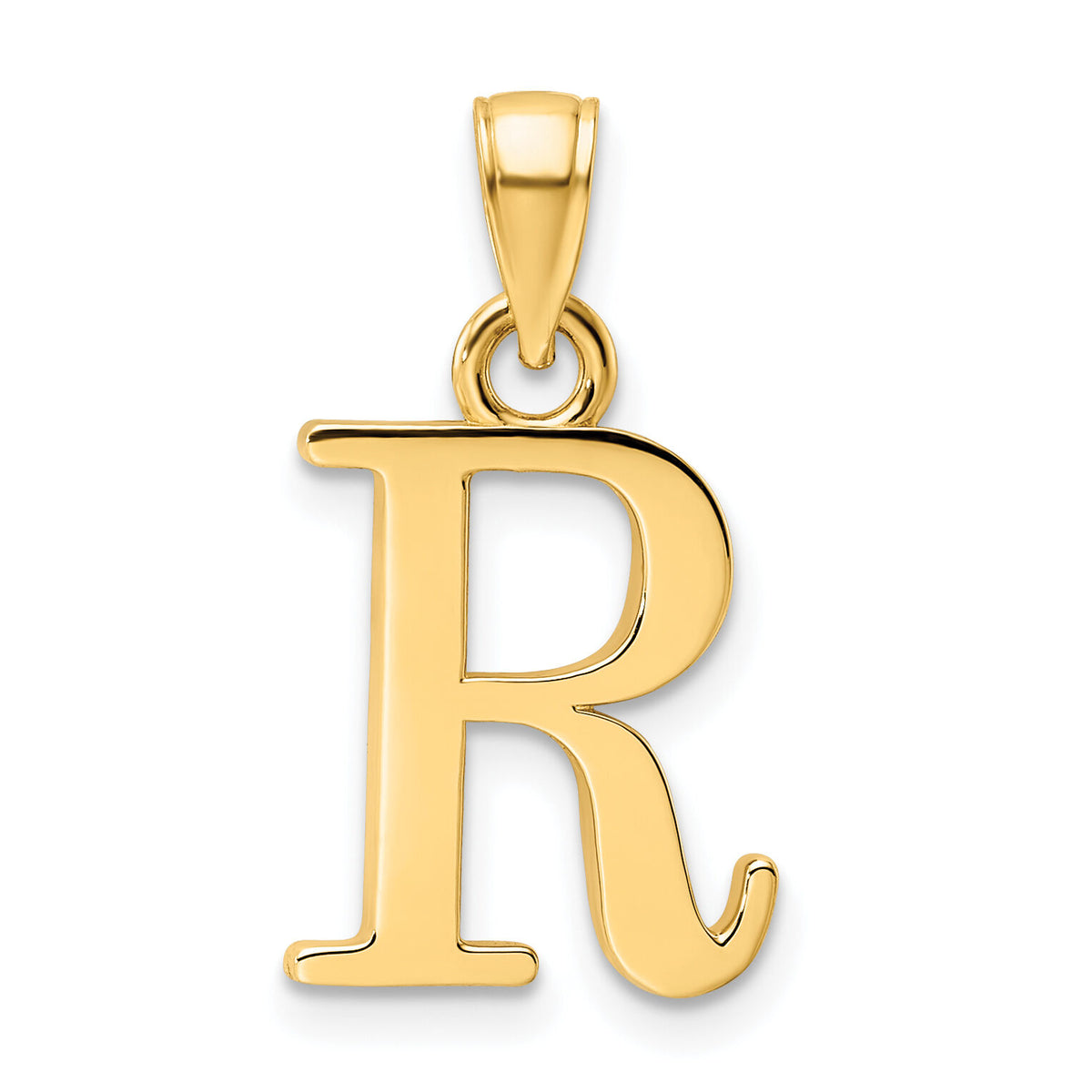 14K Polished Letter R Pendant-K9810R