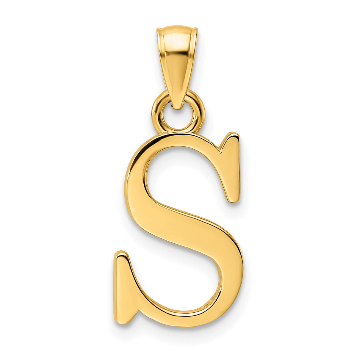 14K Polished Letter S Pendant-K9810S