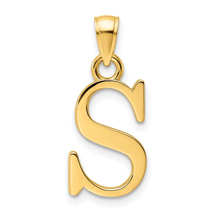 14K Polished Letter S Pendant-K9810S