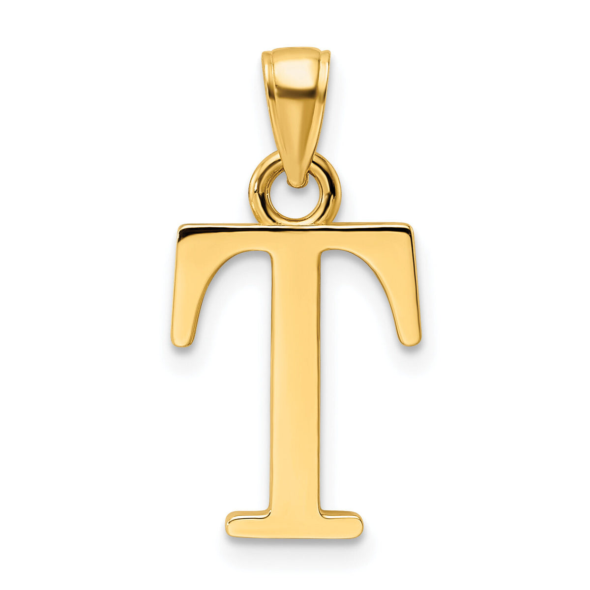 14K Polished Letter T Pendant-K9810T