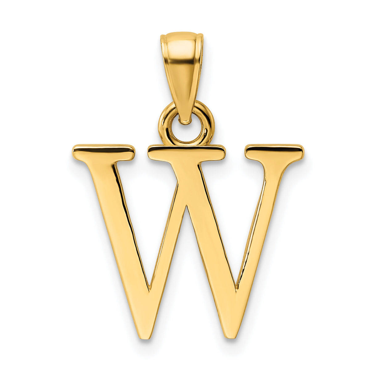 14K Polished Letter W Pendant-K9810W