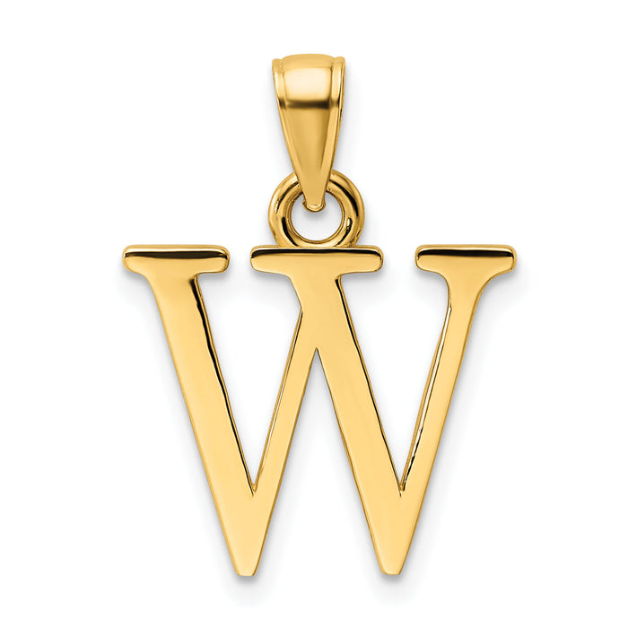 14K Polished Letter W Pendant-K9810W