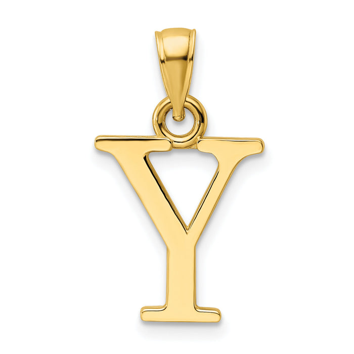 14K Polished Letter Y Pendant-K9810Y