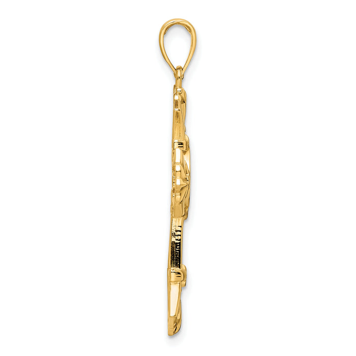 14K Polished Fancy Cross Pendant-K9812