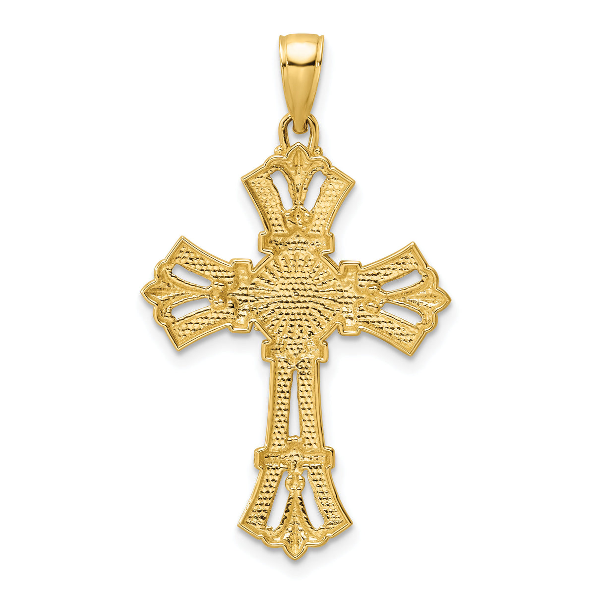 14K Polished Fancy Cross Pendant-K9812