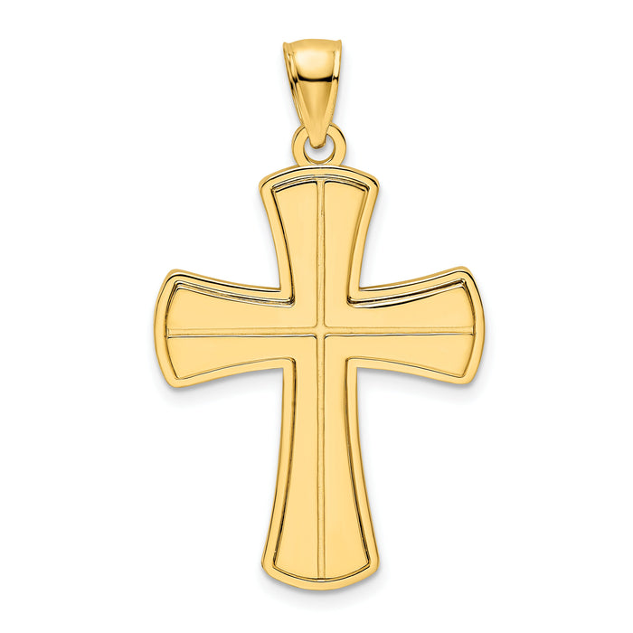 14K Polished Cross Pendant-K9814