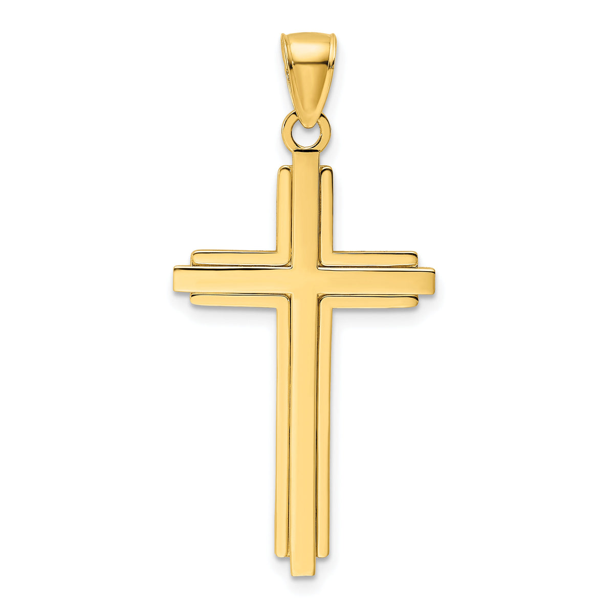 14K Polished Cross Pendant-K9825