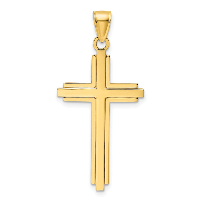 14K Polished Cross Pendant-K9825