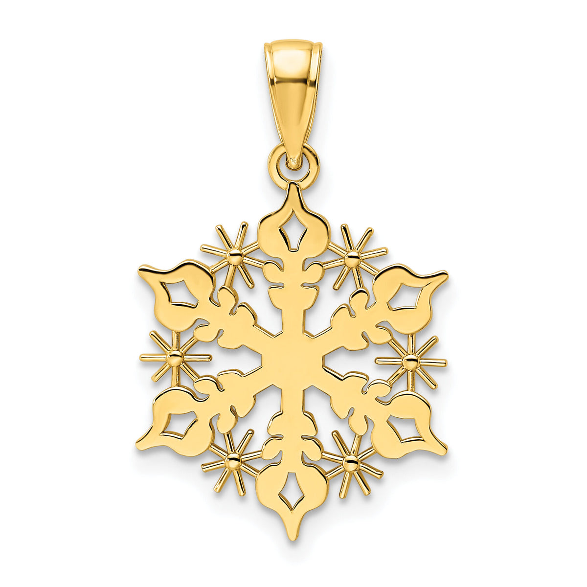 14K Polished Snowflake Pendant-K9861