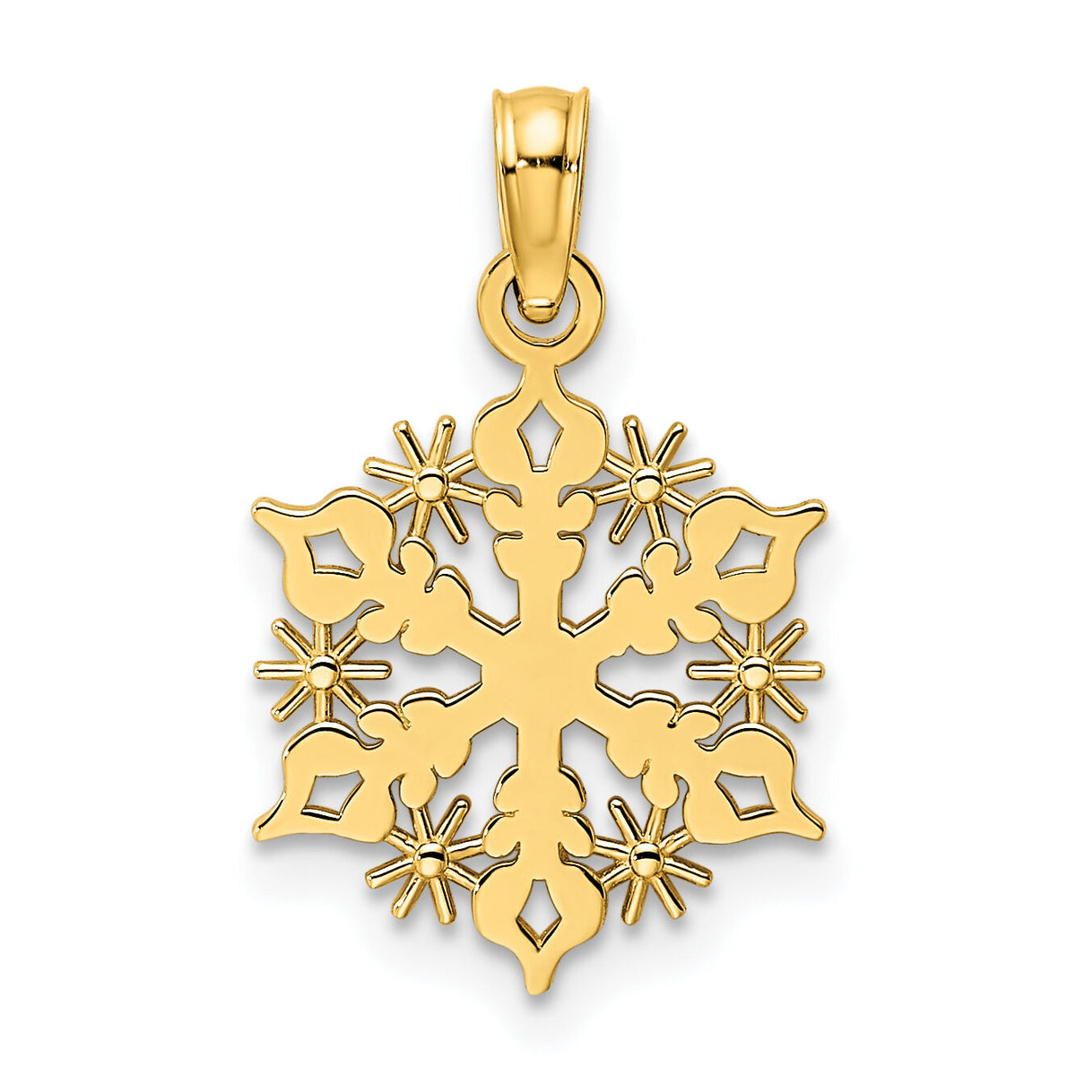 14K Polished Snowflake Pendant-K9862