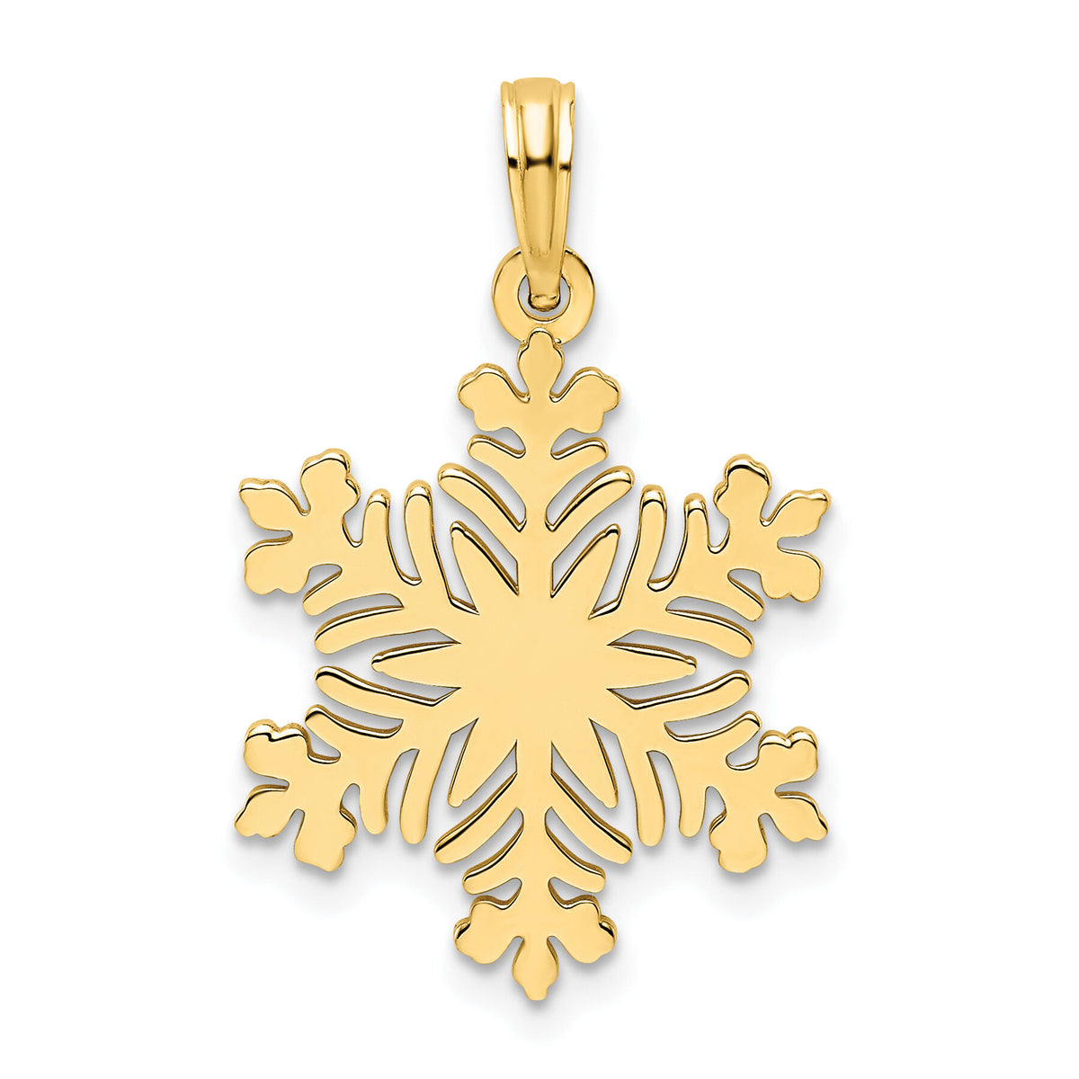 14K Polished Snowflake Pendant-K9863