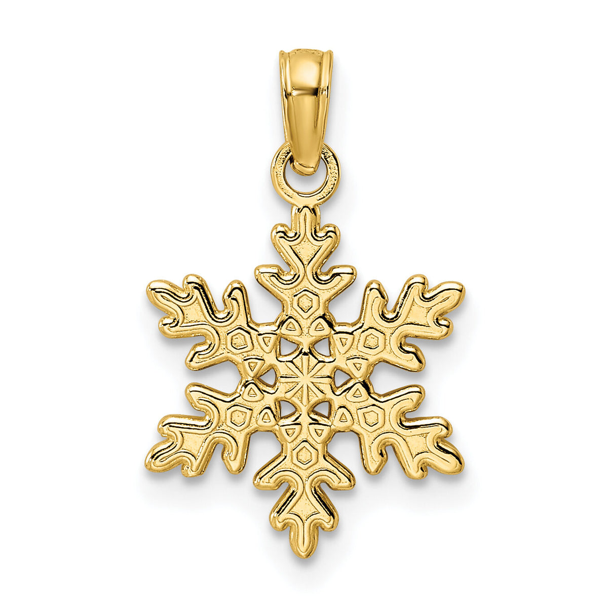 14K Polished Snowflake Pendant-K9864