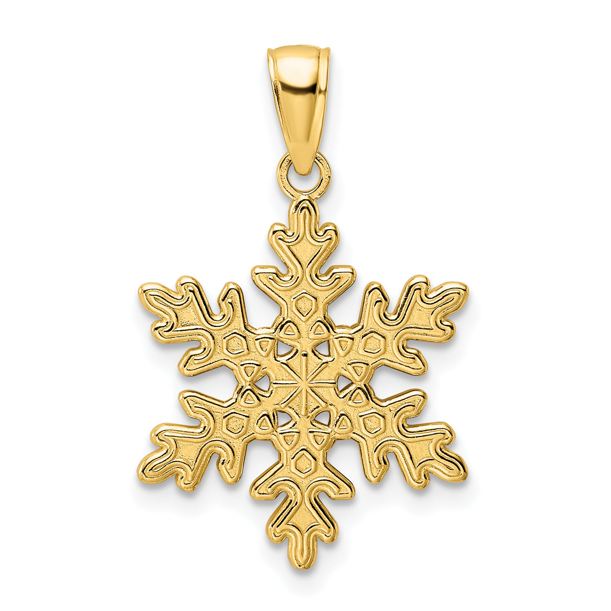 14K Polished Snowflake Pendant-K9865