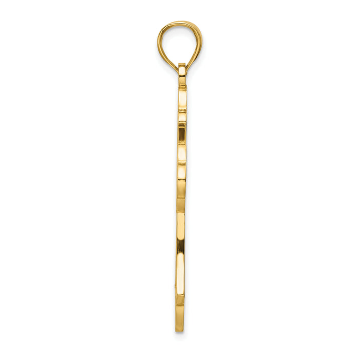 14k Polished Cross Pendant-K9871