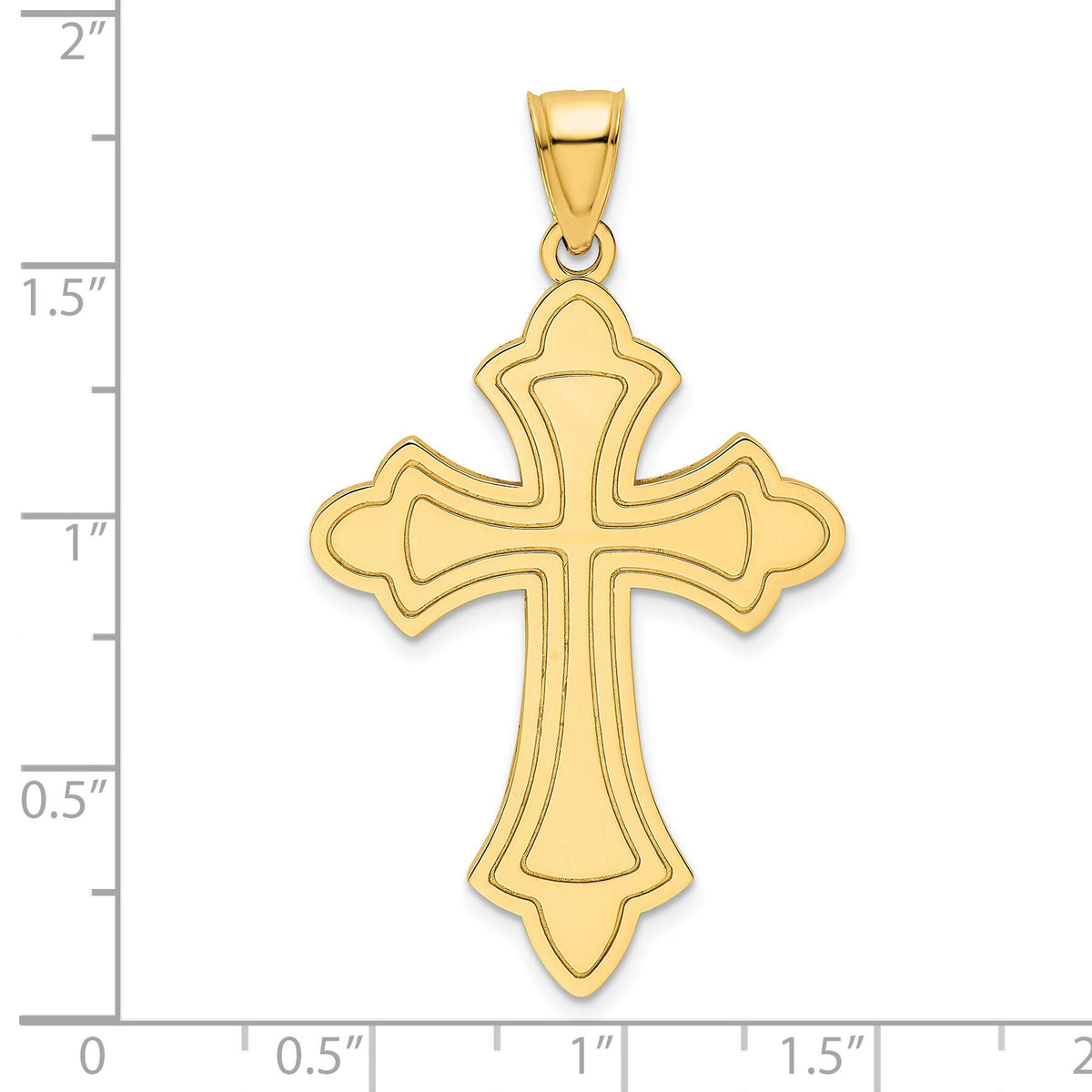 14k Polished Cross Pendant-K9871
