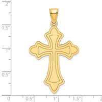 14k Polished Cross Pendant-K9871