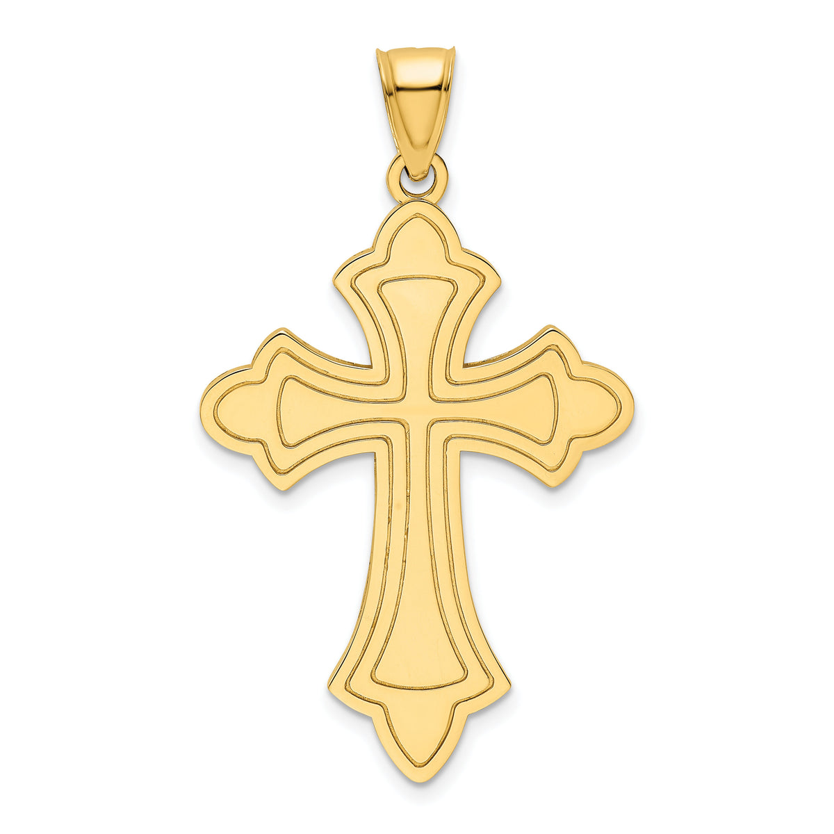 14k Polished Cross Pendant-K9871