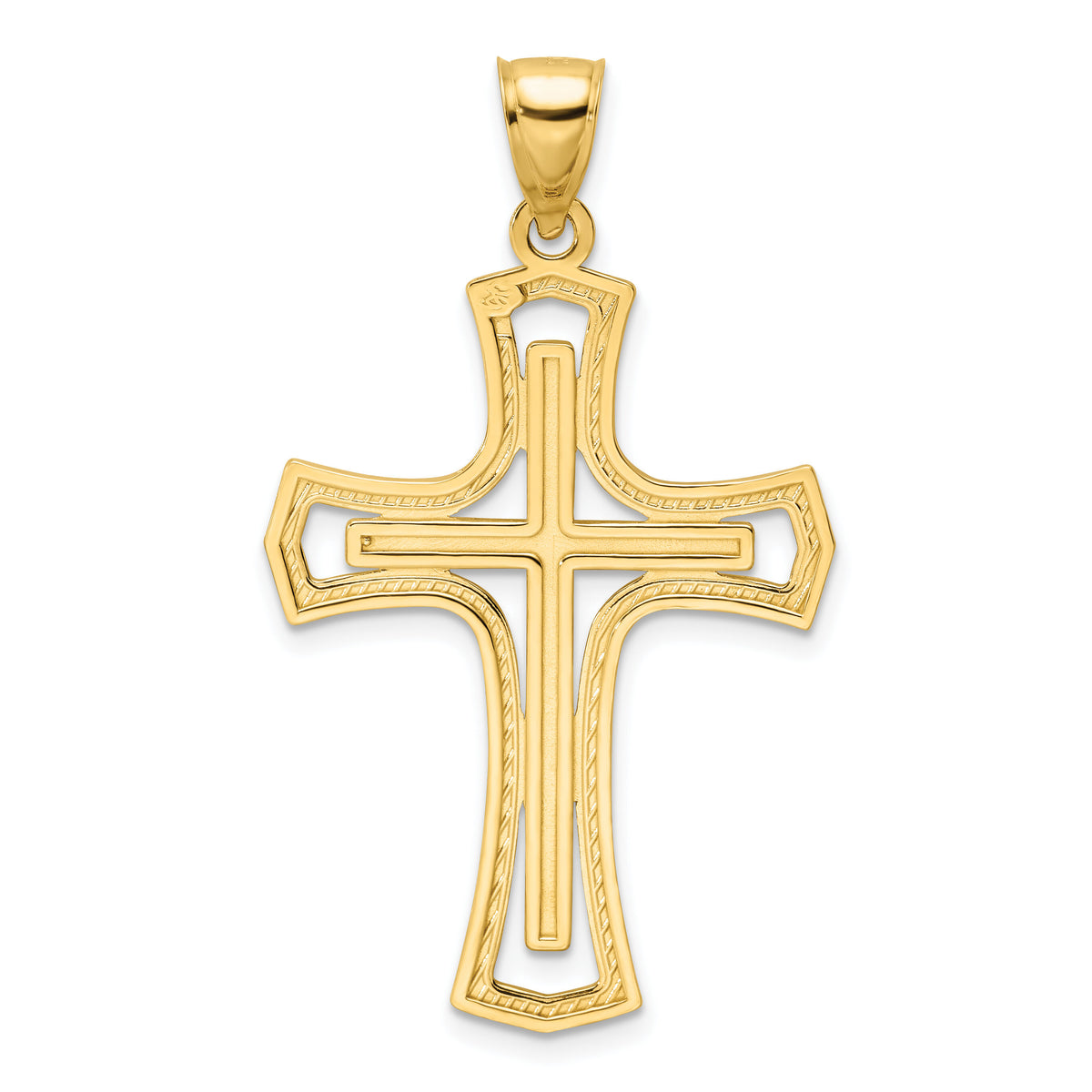 14k Polished Cross Pendant-K9874