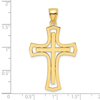 14k Polished Cross Pendant-K9874