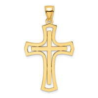 14k Polished Cross Pendant-K9874