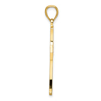 14K Polished Double Cross Pendant-K9875