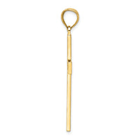 14K Polished Beaded Cross Pendant-K9877